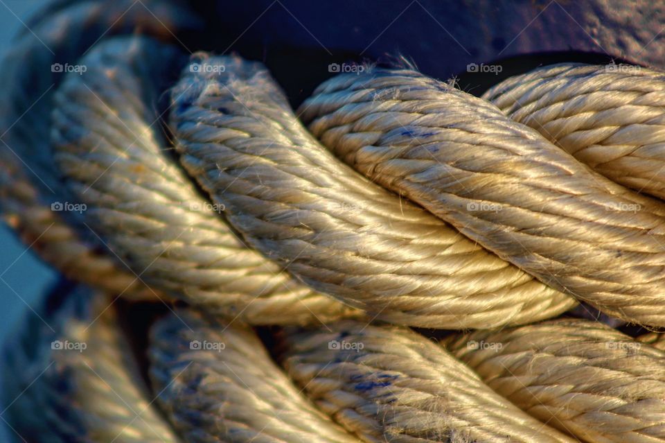 Mooring rope on Dauphin Island Ferry 