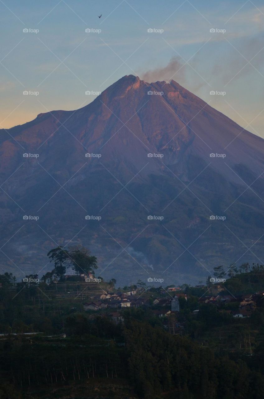 merapi mountain, when I look into the east from my place