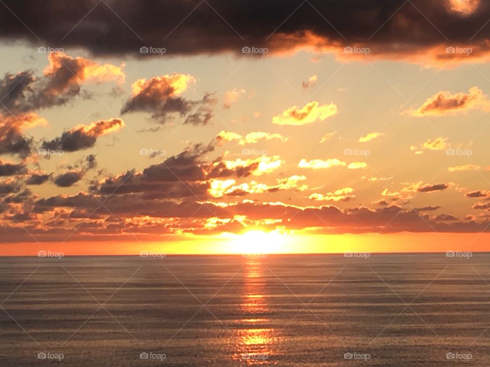 Cruise ship Caribbean sunset