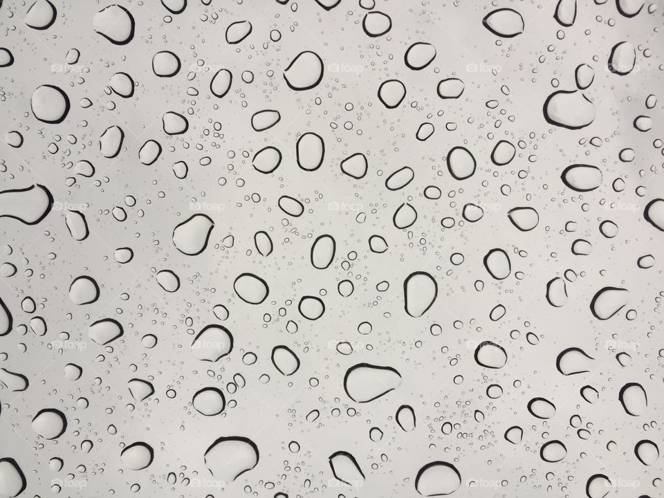 Water droplet on the car windshield