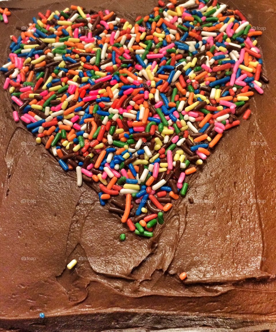Chocolate cake with sprinkles