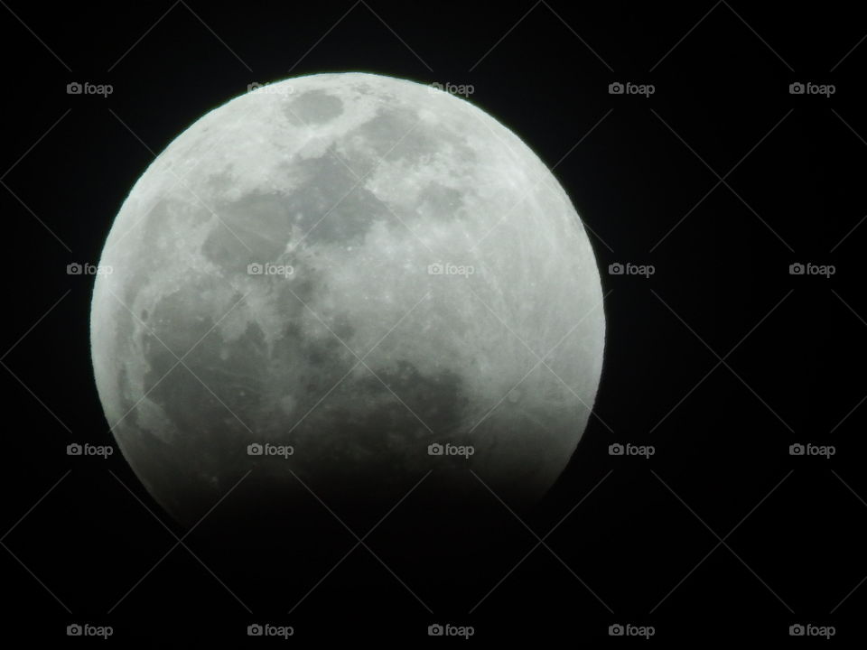 Full moon. January 2019. Lunar eclipse.