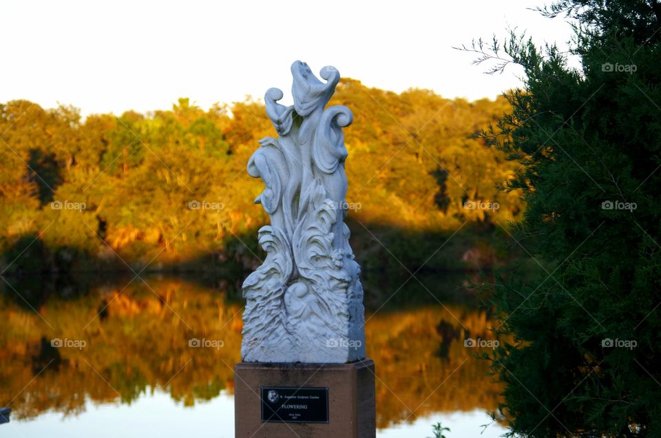 sculpture by the pond