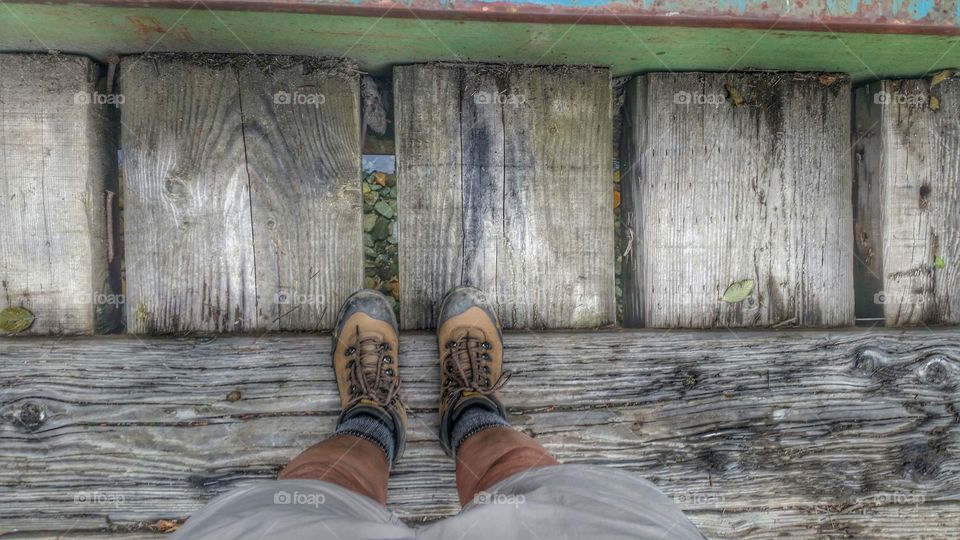 We were out hiking and had to cross this old bridge which goes to an old mining town.