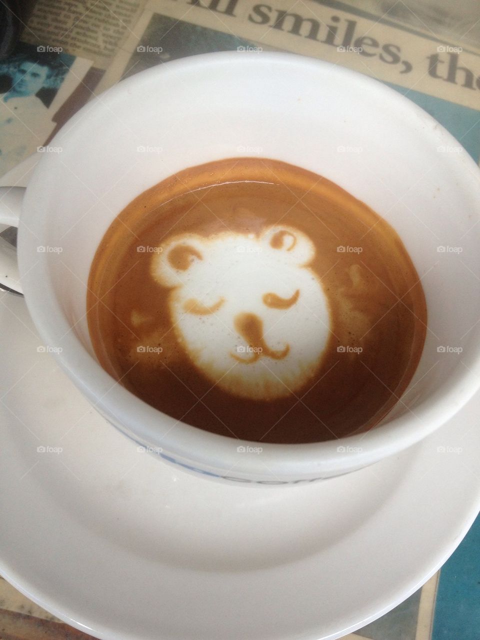 Bear in a coffee cup