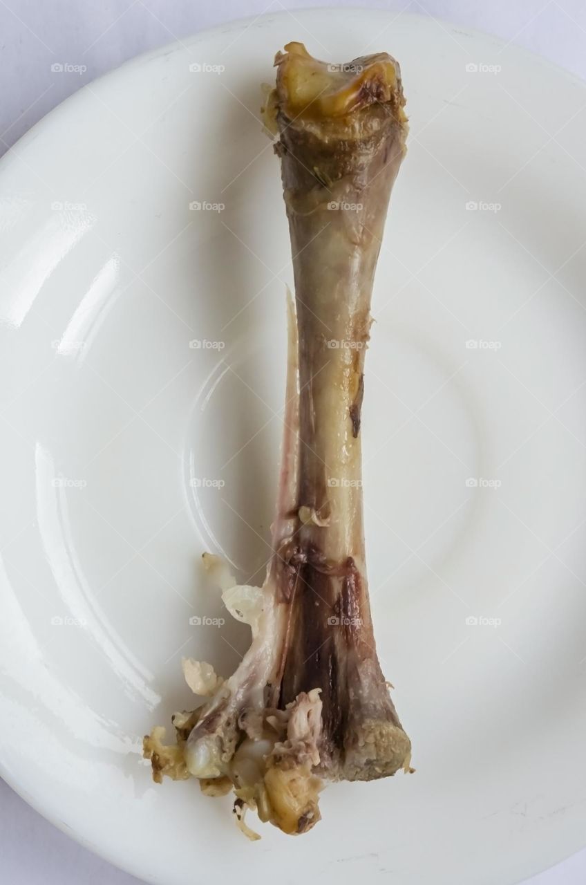 Chicken Leg Bone In A Plate