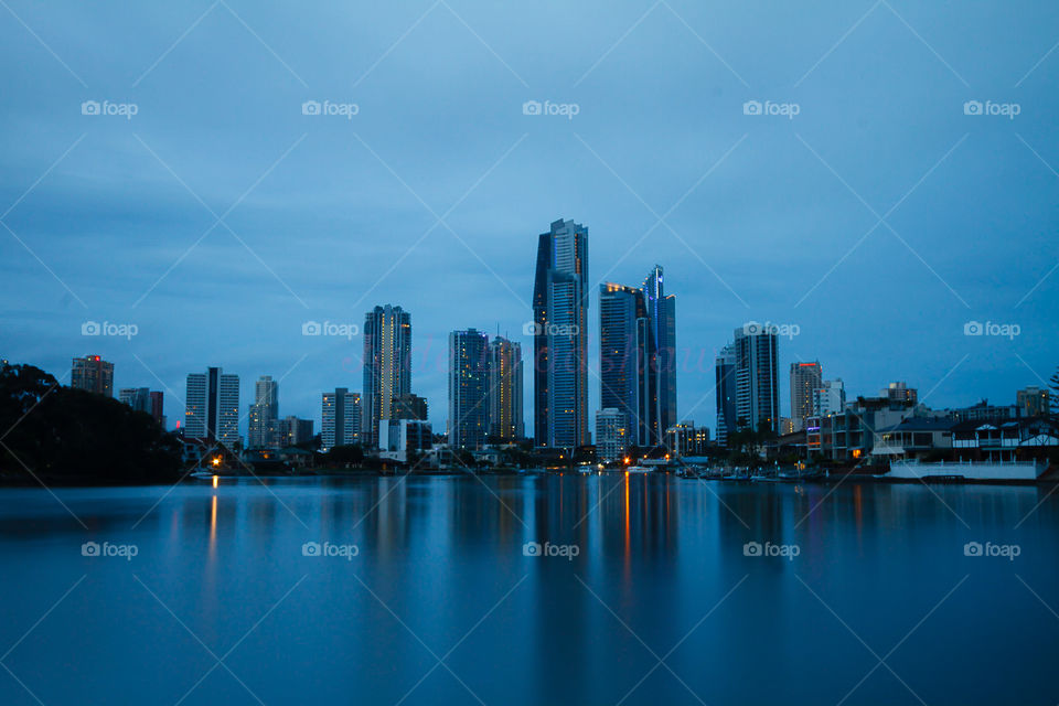 Dusk view of Surfers Paradise 