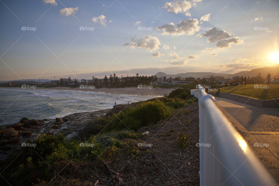 Beach city view at Wollongong, New South Wales, Australia