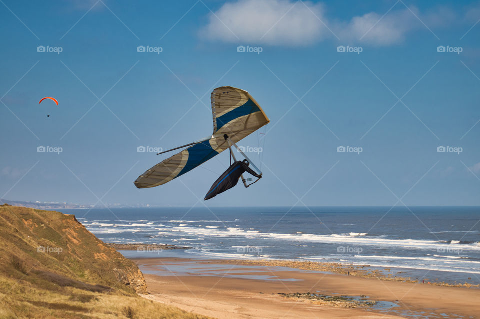 Paragliding over the beach