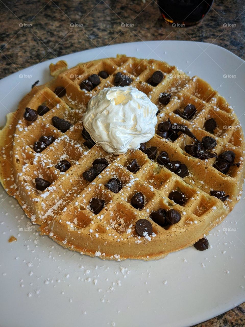 Chocolate chips Belgium waffle