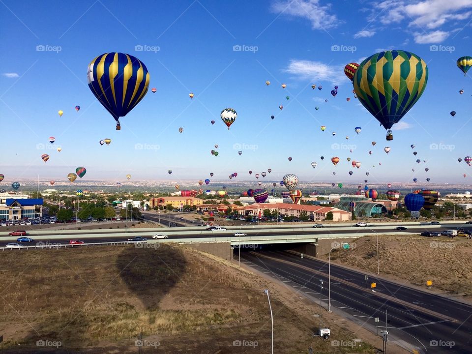 Balloon Fiesta 2015 ABQ. Up in the air, shot of some great colorful balloons!
