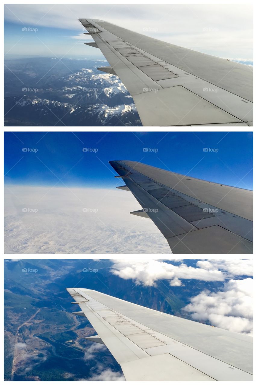 Three photos from the same flight