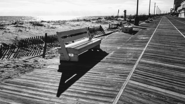 Solitude. An afternoon at the beach in winter.
