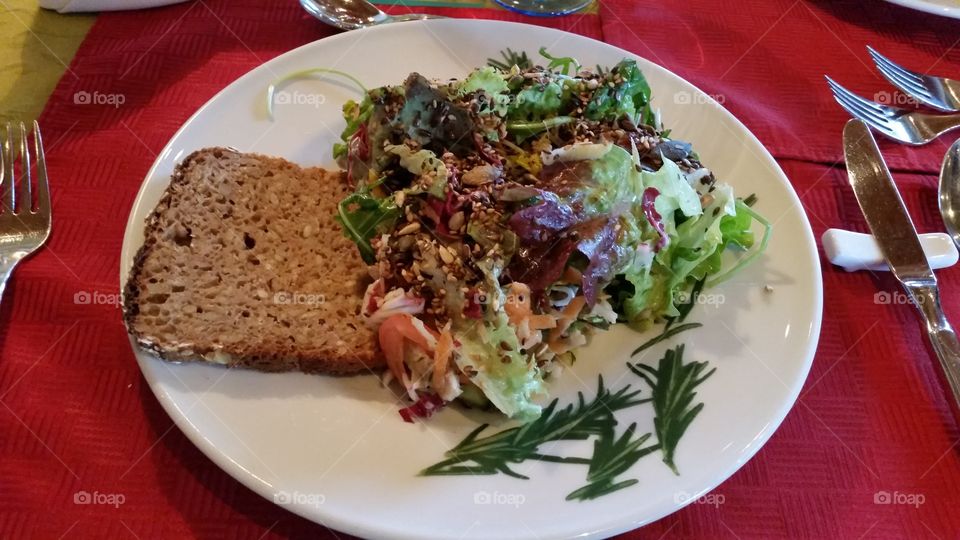 healthy salad. Titisee black forest Germany 