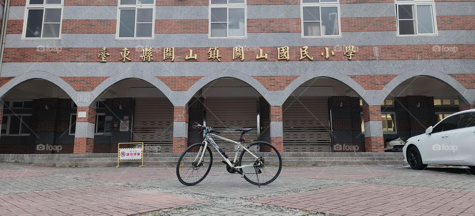 Bicycles parked at Guanshan Elementary School