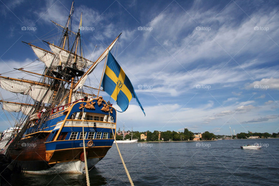 sweden stockholm sun flag by kallek