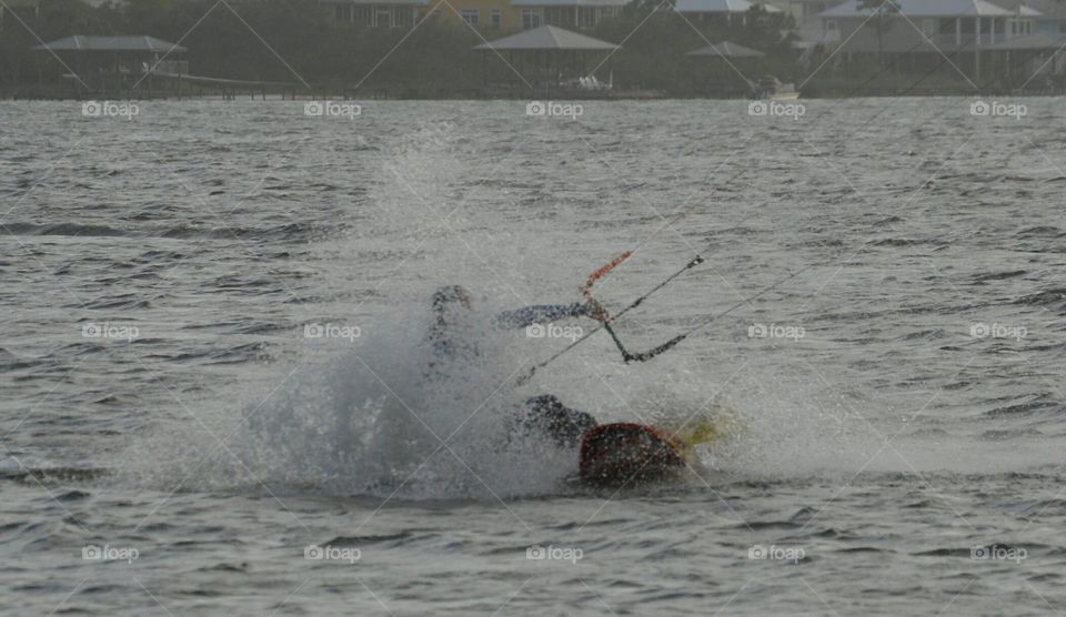 splashing in the water