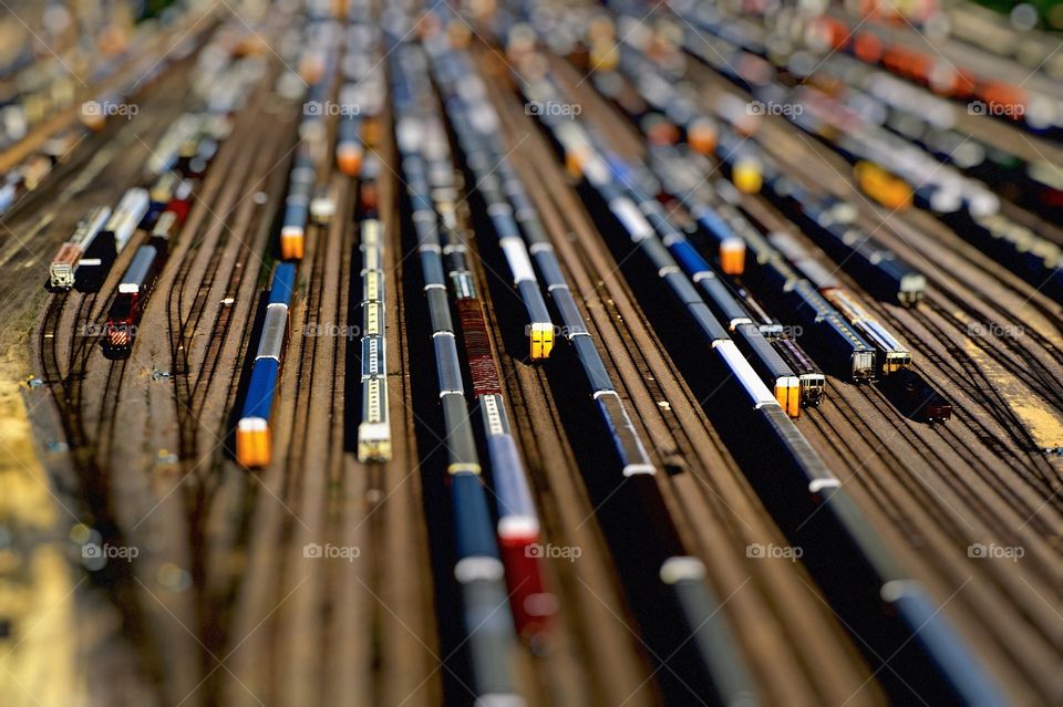 Trains on tracks in Chicago