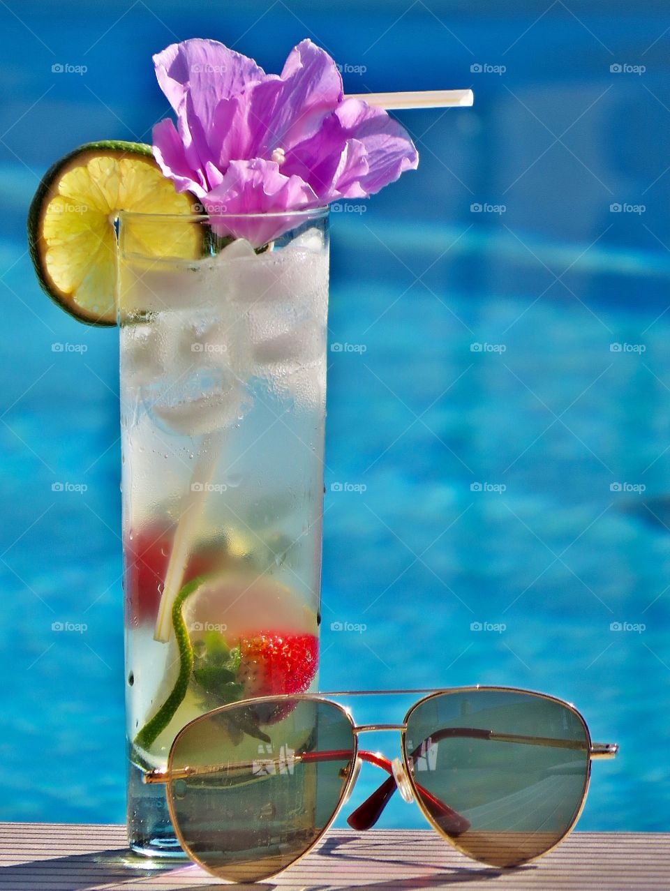 Summer drink by the pool