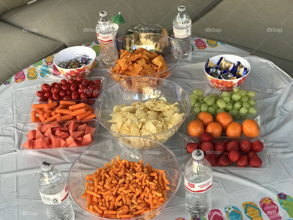 Ashley’s pool party for her 10th Birthday! Snacks!