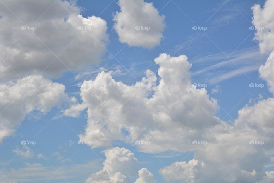 blue sky clouds beautiful texture background view from the ground