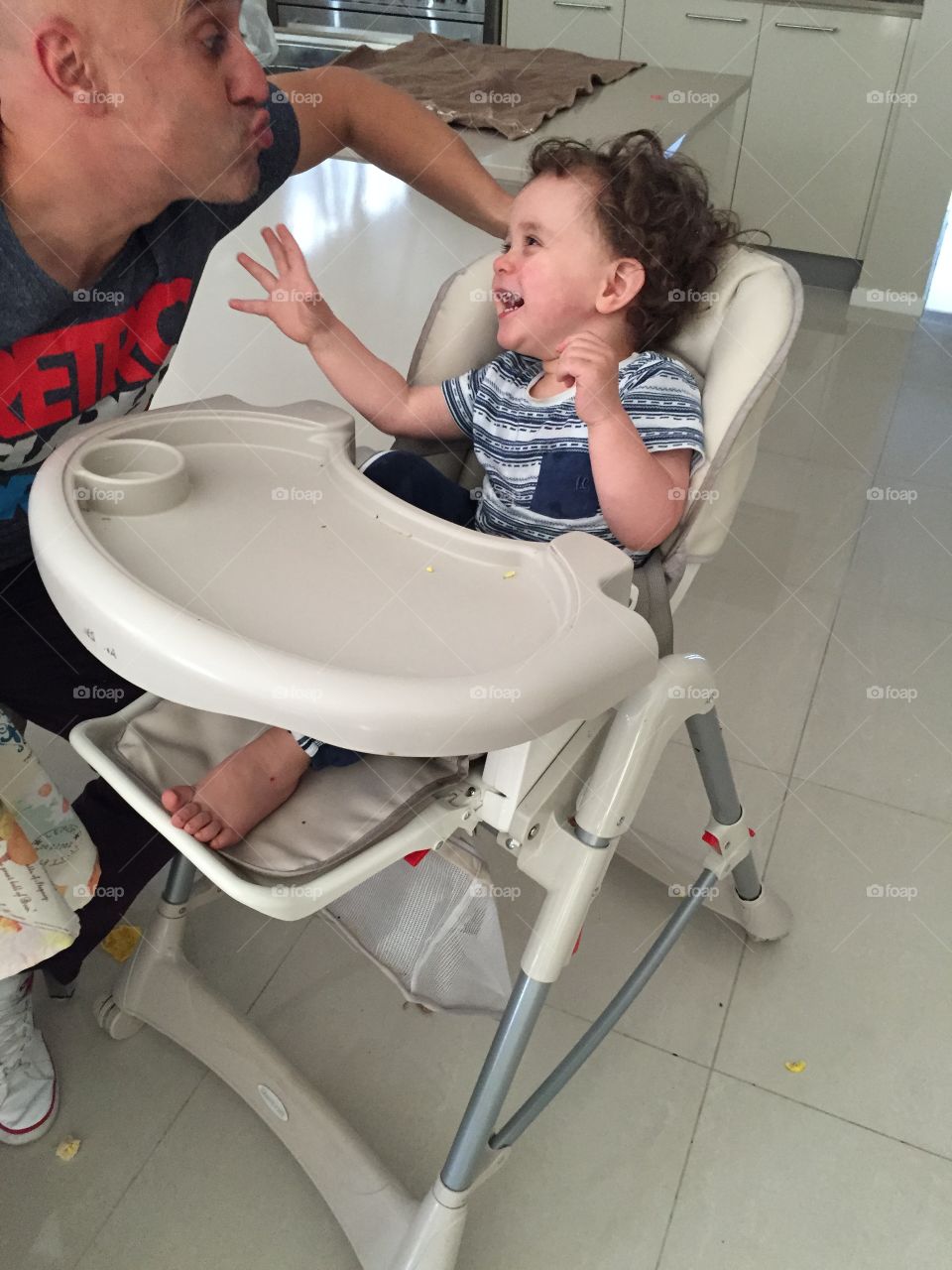 Daddy making me laugh 