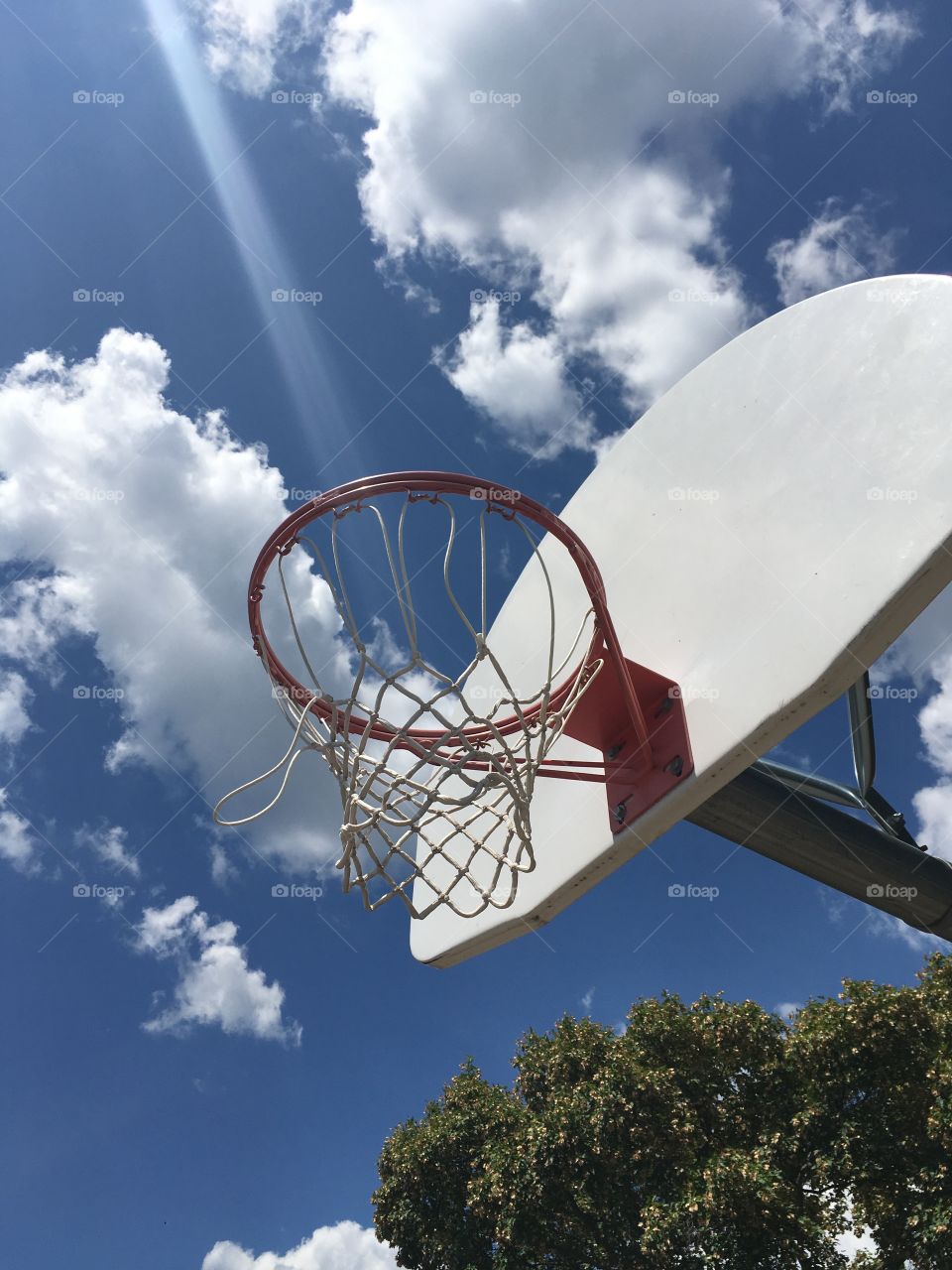 Light Shooting into a Basketball Net 2