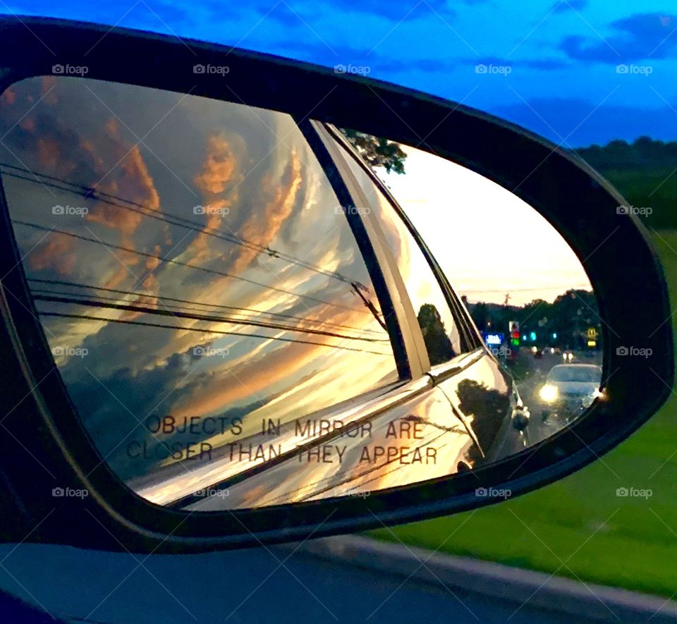 Sunset in the rear view 