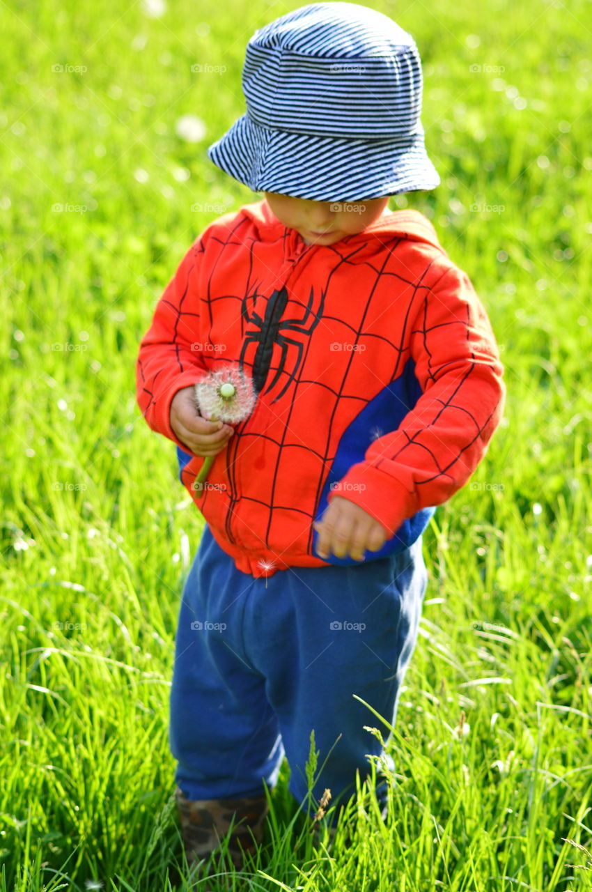 Little boy with a blower series