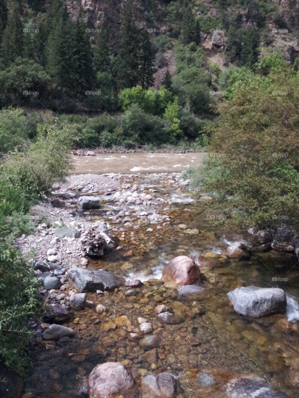 Colorado river. a creek combining with the Colorado river