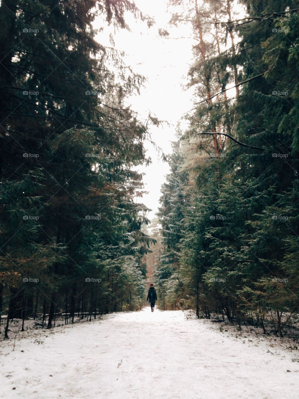 Person walking in winter