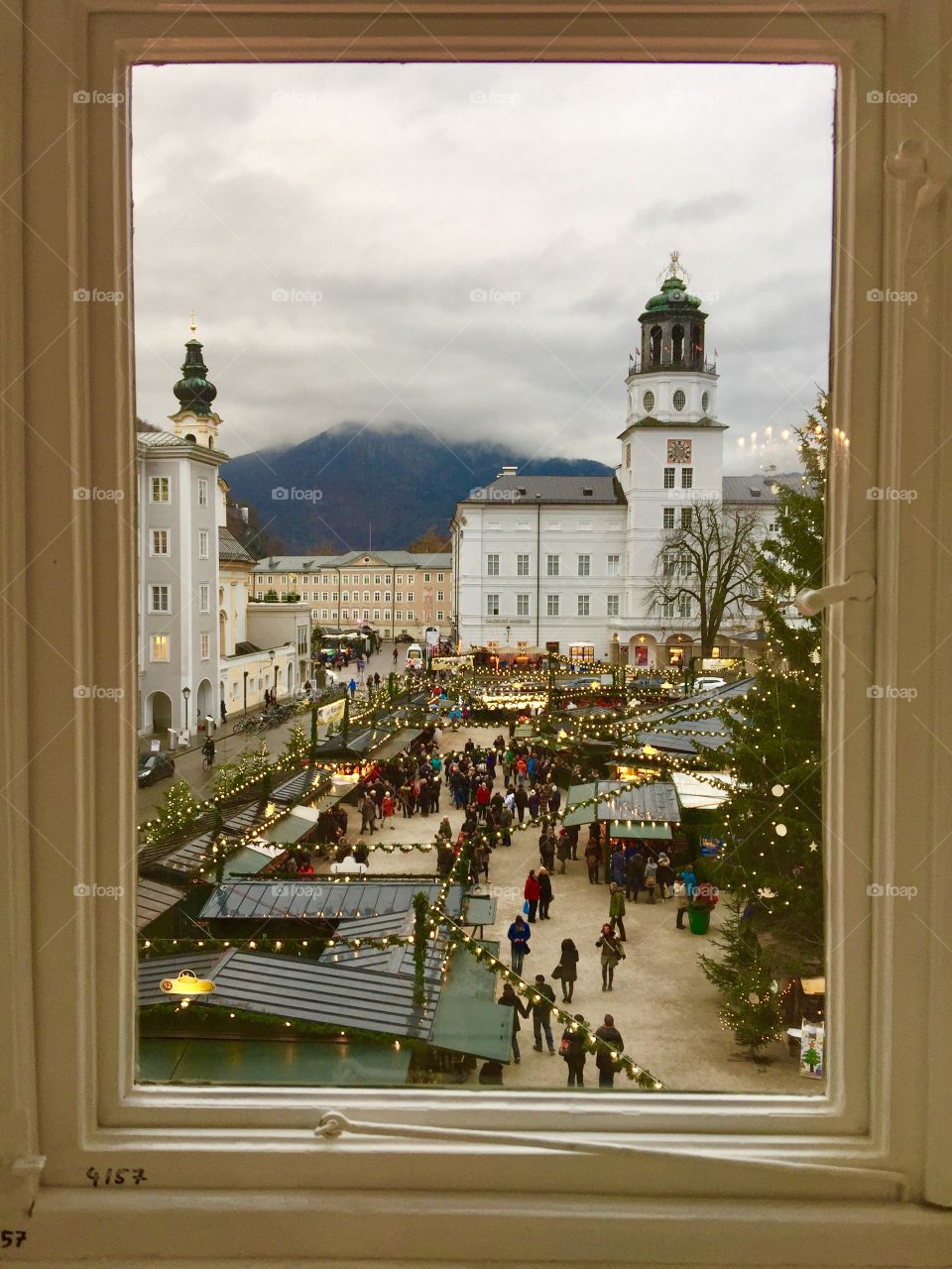 Residenzplatz, Salzburg, Austria , view of Christkindlmarkt