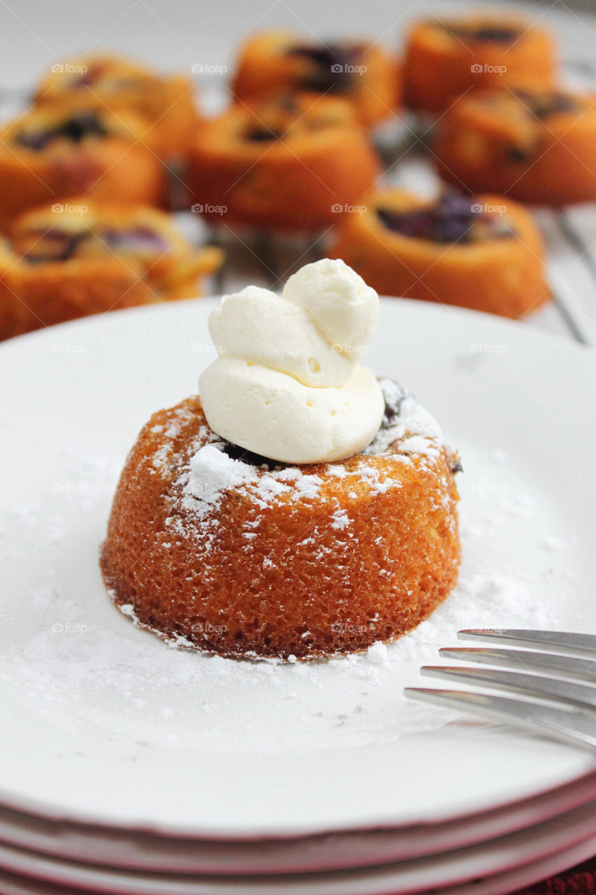 View of french dessert