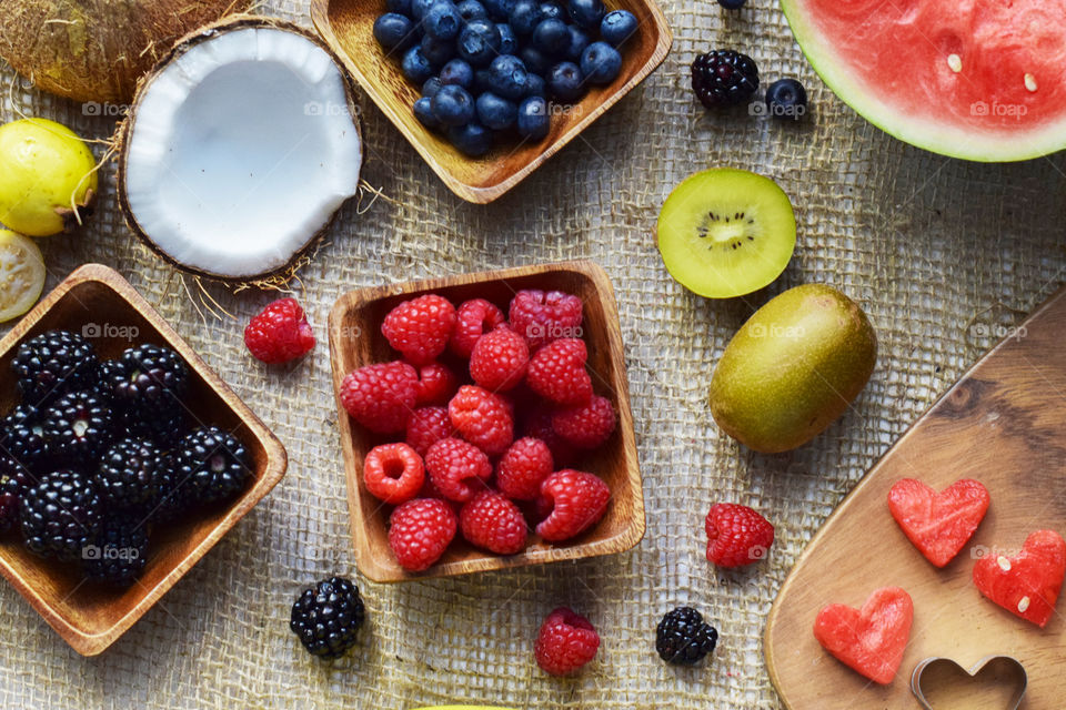 Flat lay of fruits 