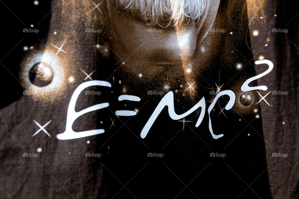 The equation E=mc2 printed on fabric