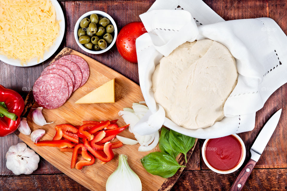 Ingredients for homemade pizza