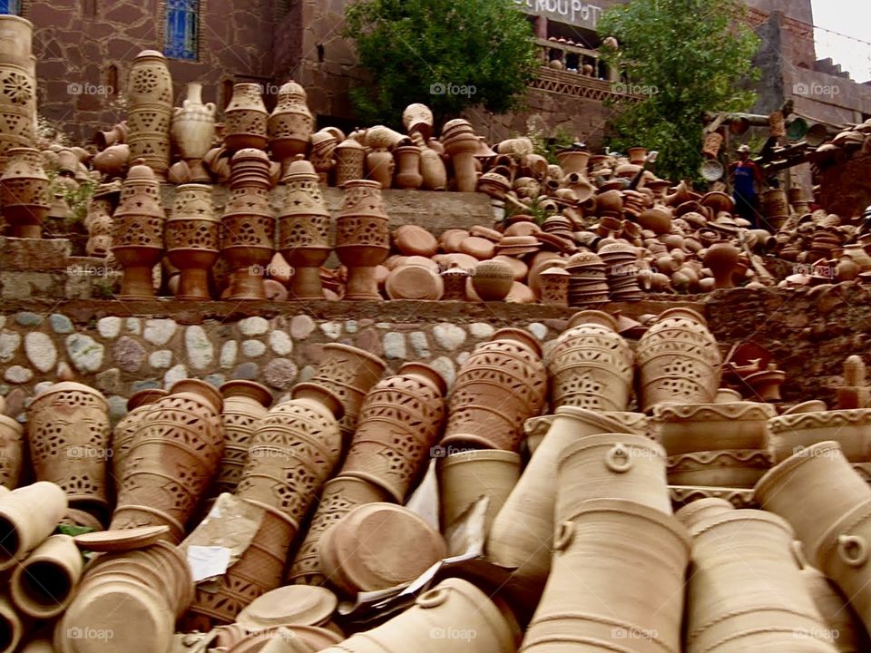 Mountains of pottery, Ourika Morocco