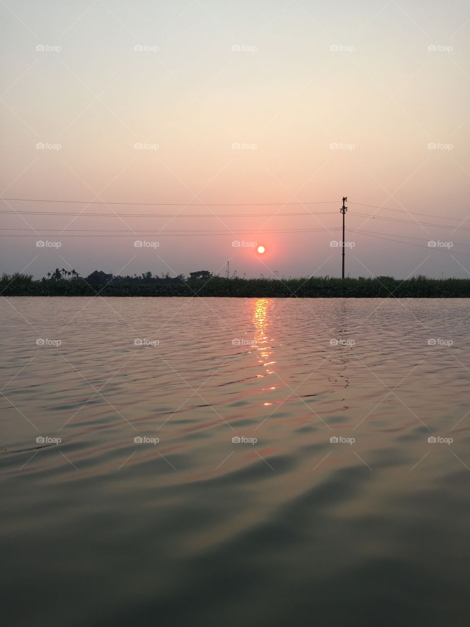 sunset on the river
