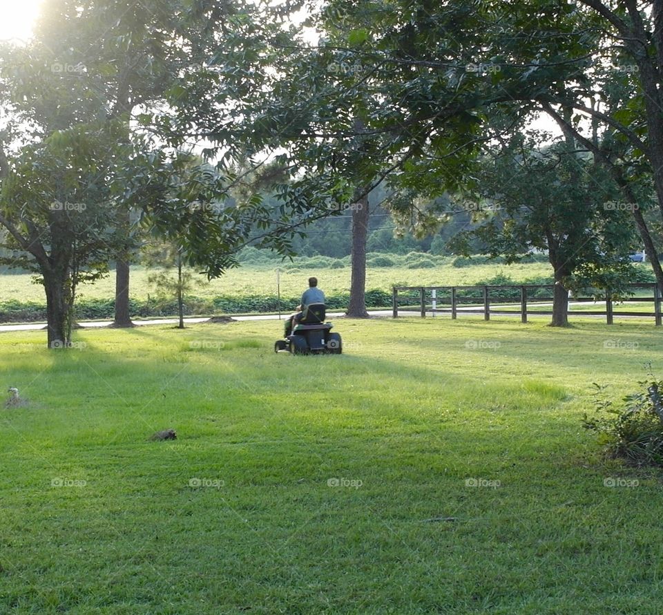 Man cutting grass 
