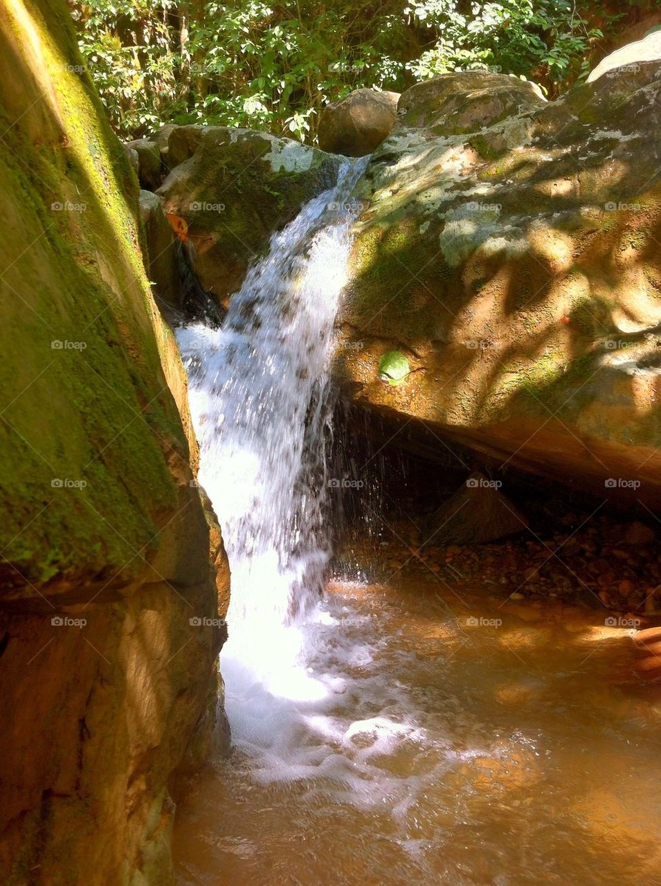 Close-up of waterfall