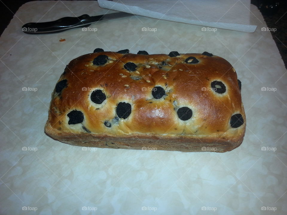 bread, olive bread with fennel seeds and sweet basil