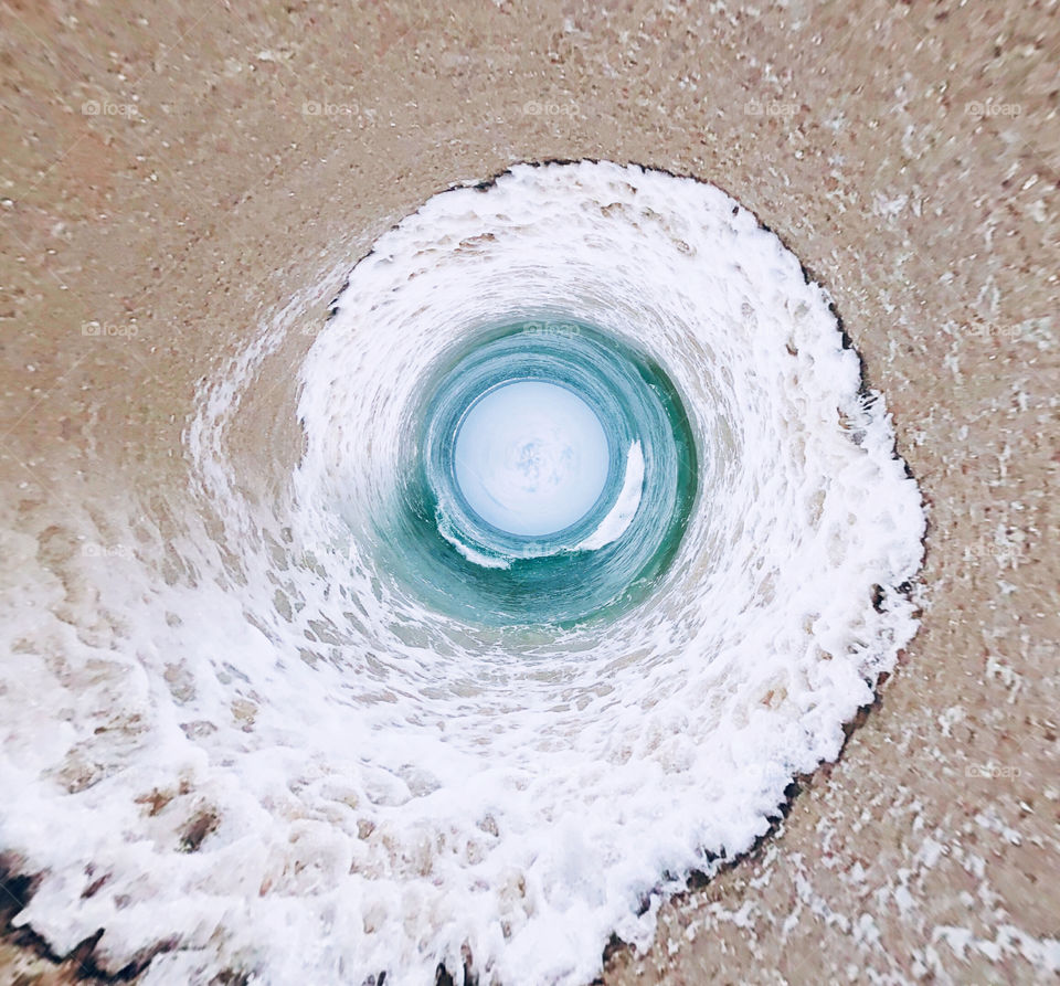 Abstract of ocean waves and sky