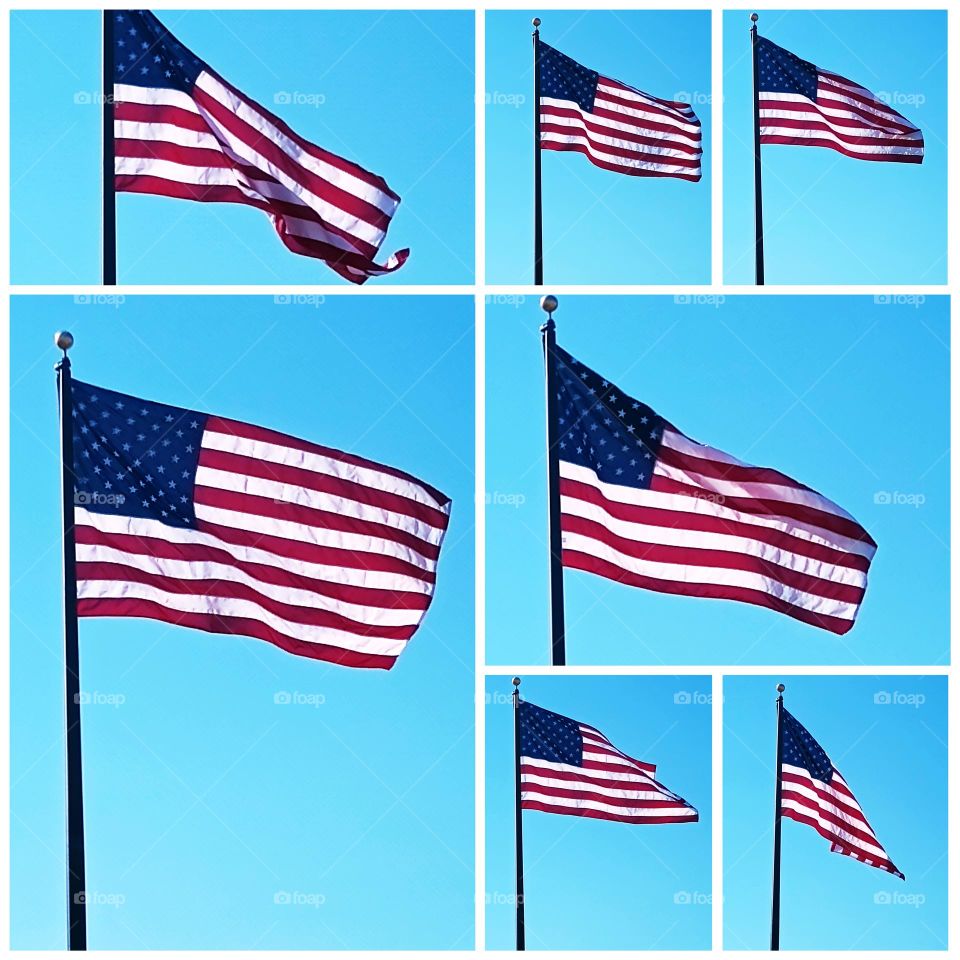 cool picture of new American flag gently blowing in the wind