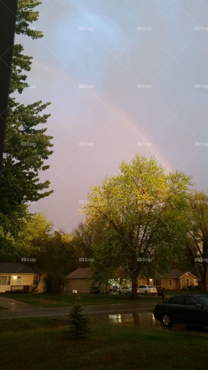 rainbow. raining 