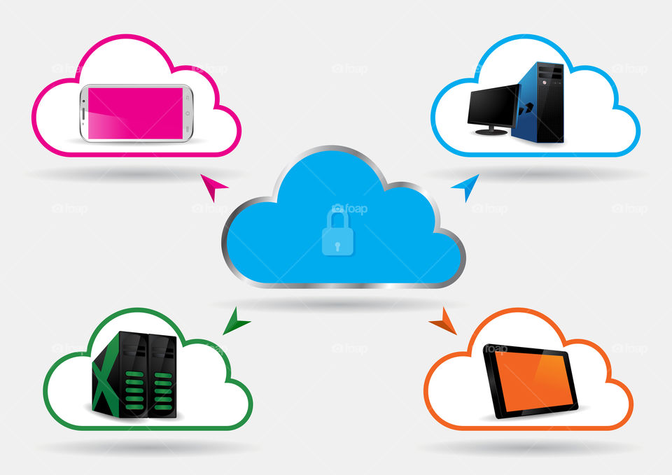 Cloud storage / computing illustration
