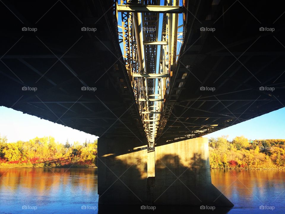 View under a bridge