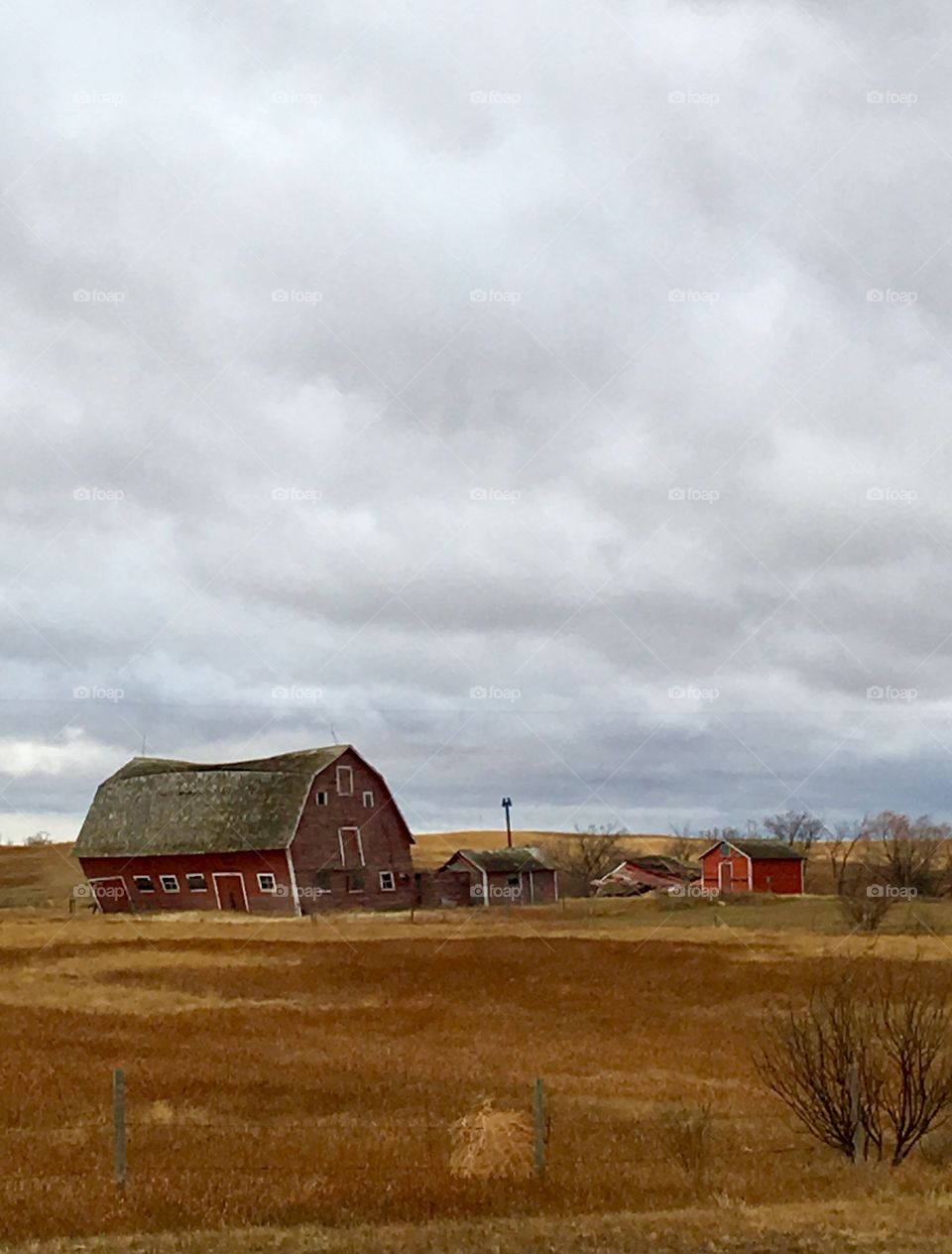 Leaning barn