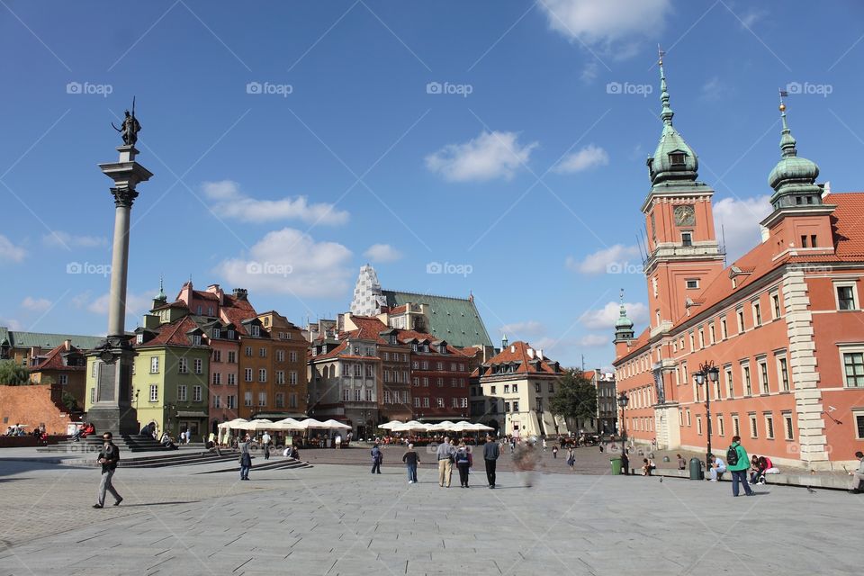 Old town  at Warsaw city where palaces castles and holiday lovers come over