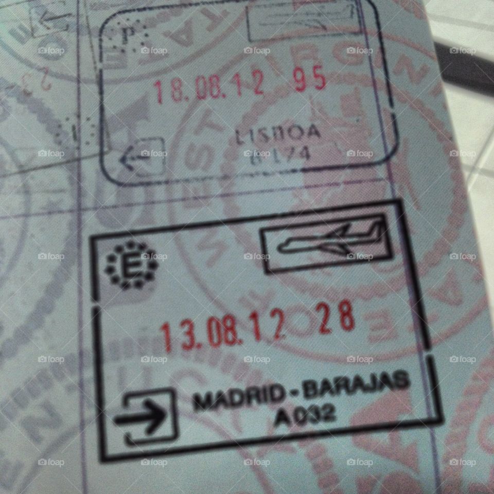 Passport stamps. 
