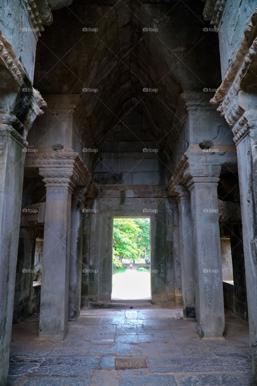 inside the temple of Angkor Wat Siem Reap Cambodia